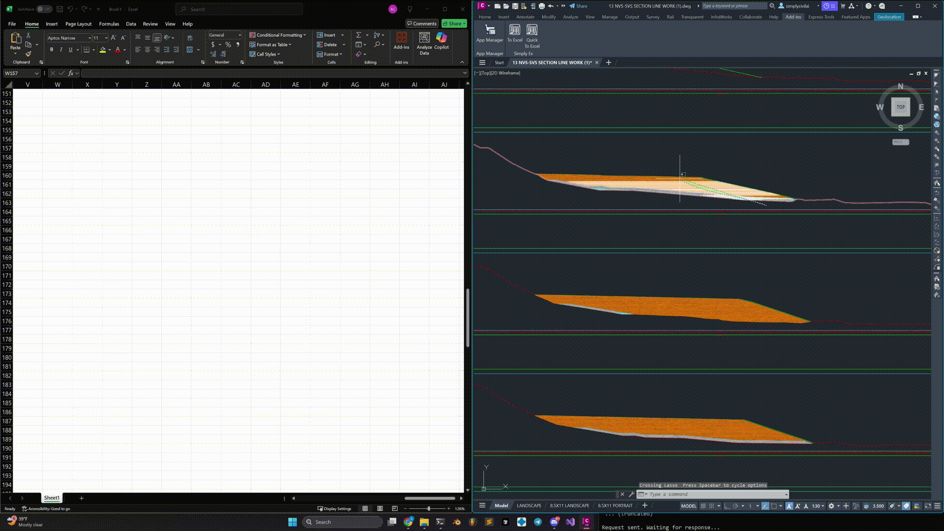 SimplyEx quick export functionality in action - streamlined AutoCAD to Excel export